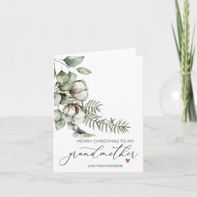 Carte Joyeuse grand-mère de Noël de la petite-fille (Devant)