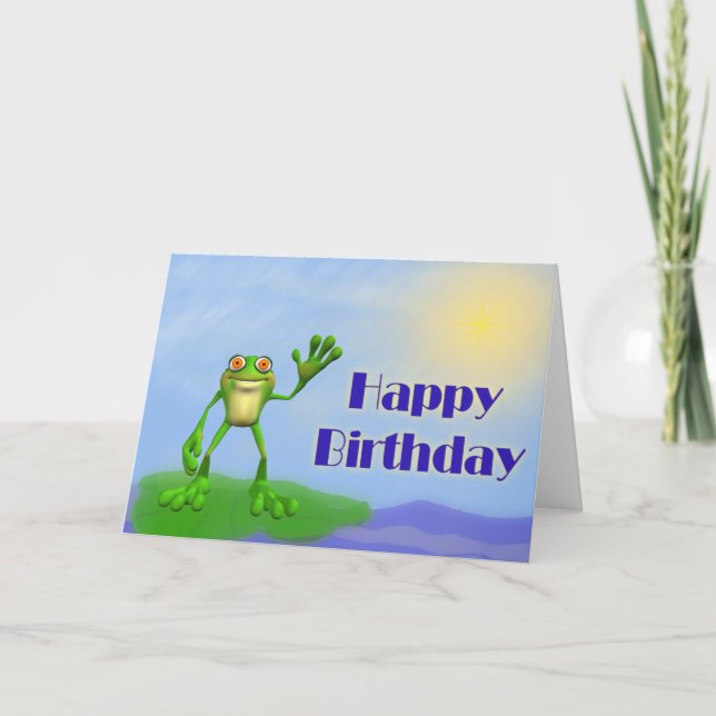 Carte Joyeuse grenouille d'anniversaire (Devant)
