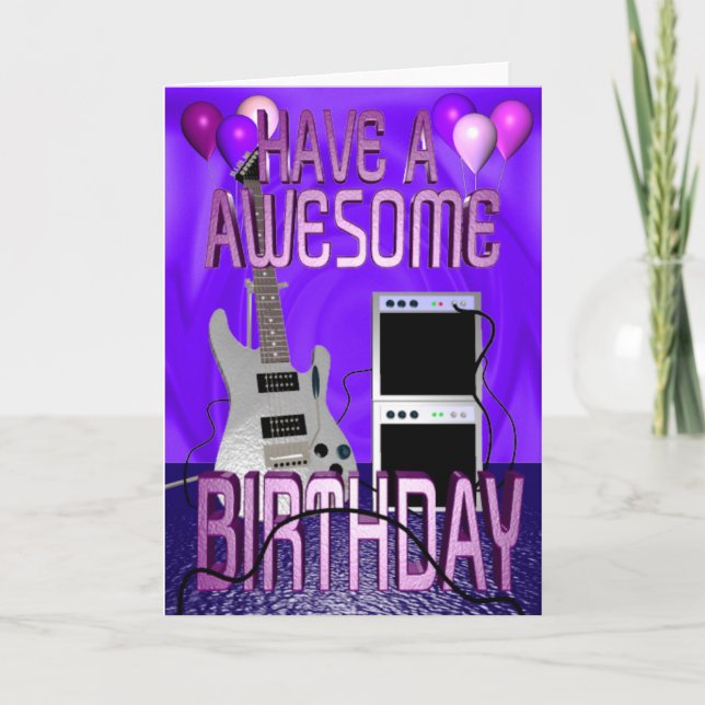 Carte Joyeuse guitare d'anniversaire/Amp par Valxart (Devant)