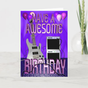 Carte Joyeuse guitare d'anniversaire/Amp par Valxart