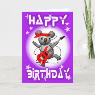 Carte Joyeuse guitare d'anniversaire Koala par Valxart