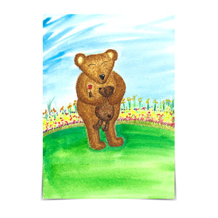 Carte "Joyeuse journée d'adoption" Bears in Summer Garde