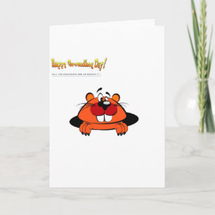 Carte Joyeuse journée de la marmotte au sol