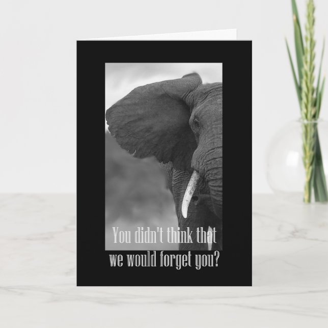 Carte Joyeuse Journée des Boss avec éléphant photo en no (Devant)