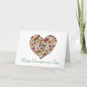 Carte Joyeuse Journée des grands-parents - Flower Heart