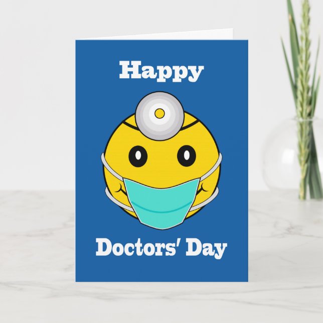 Carte Joyeuse Journée des médecins du visage, Joyeux vis (Devant)