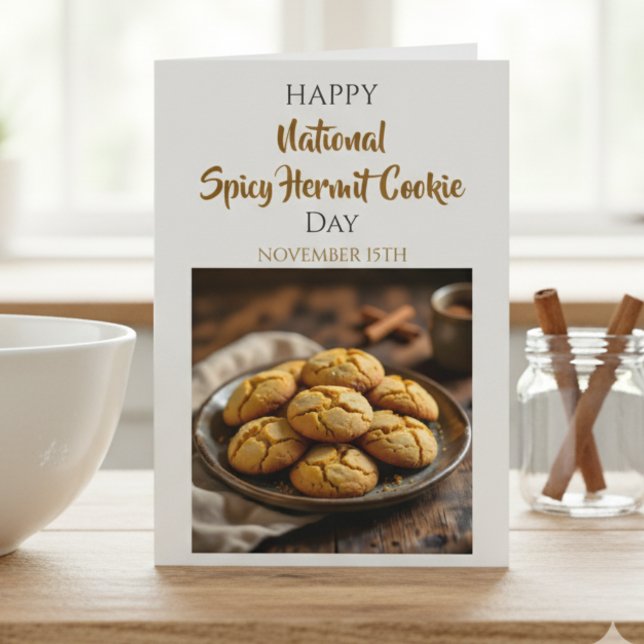 Carte Joyeuse journée du cookie ermite épicé | 15 novemb (Créateur téléchargé)