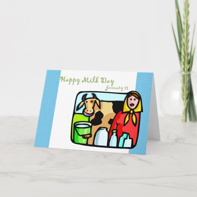 Carte Joyeuse Journée du lait 11 janvier (Devant)