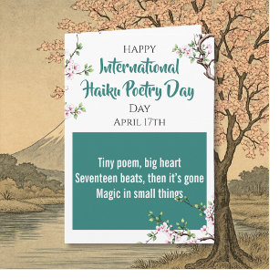 Carte Joyeuse Journée internationale du haïku ! 17 avril