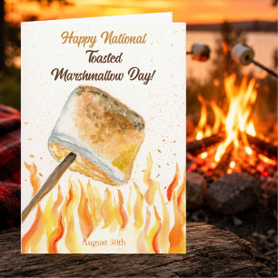 Carte Joyeuse Journée nationale de la guimauve grillée,