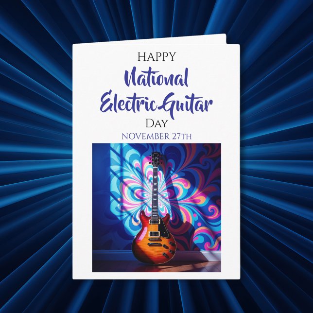 Carte Joyeuse Journée nationale de la guitare électrique (Créateur téléchargé)