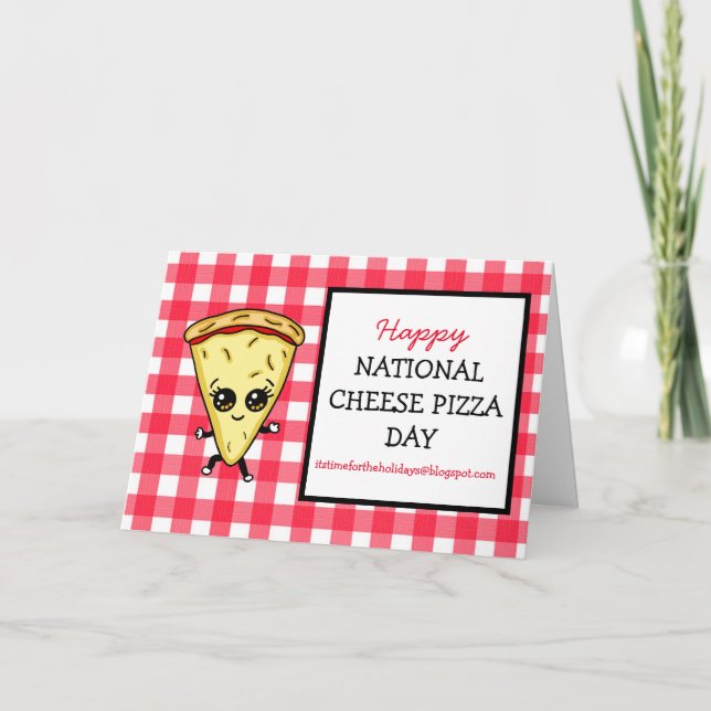 Carte Joyeuse Journée nationale de la pizza au fromage l (Devant)