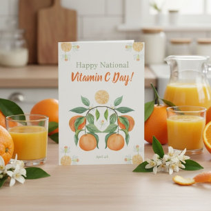 Carte Joyeuse Journée nationale de la vitamine C avec de