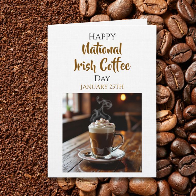 Carte Joyeuse Journée nationale du café irlandais | 25 j (Créateur téléchargé)