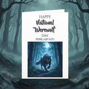 Carte Joyeuse Journée nationale du loup-garou   6 févrie