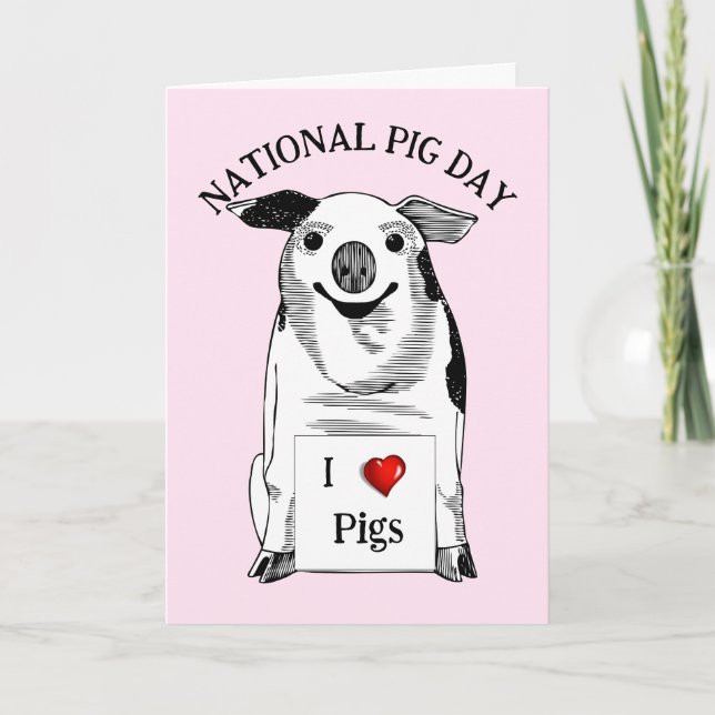Carte Joyeuse Journée nationale du porc (Devant)