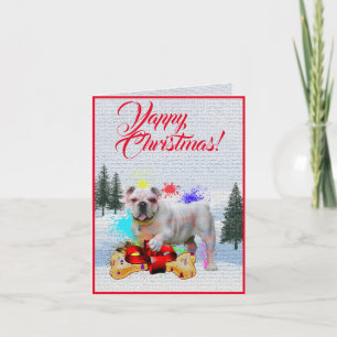 Carte Joyeuse Joyeuse Xmas pour chien britannique 