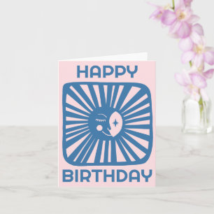 Carte Joyeuse lune de lumière HEUREUX anniversaire Perso