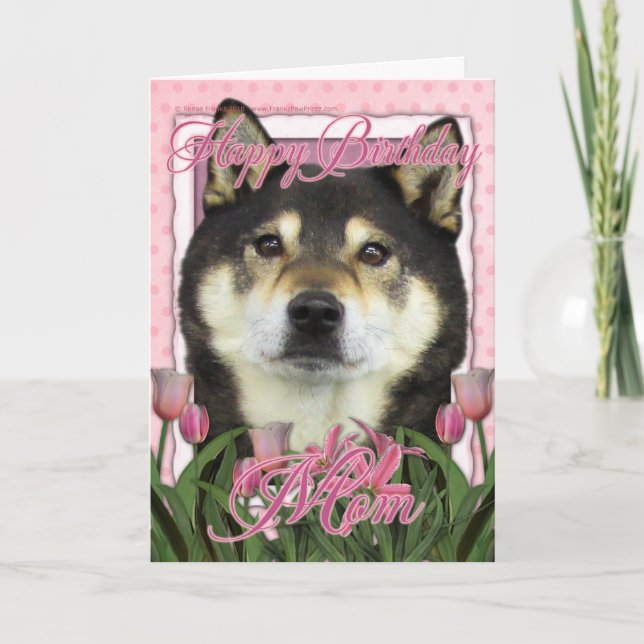Carte Joyeuse maman d'anniversaire - Shiba Inus - Yasha (Devant)