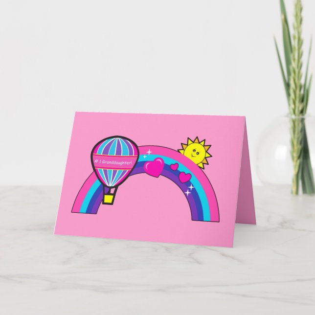 Carte Joyeuse petite-fille d'anniversaire avec soleil et (Devant)