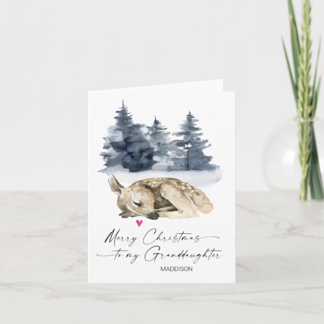 Carte Joyeuse petite-fille de Noël de grands-parents (Devant)