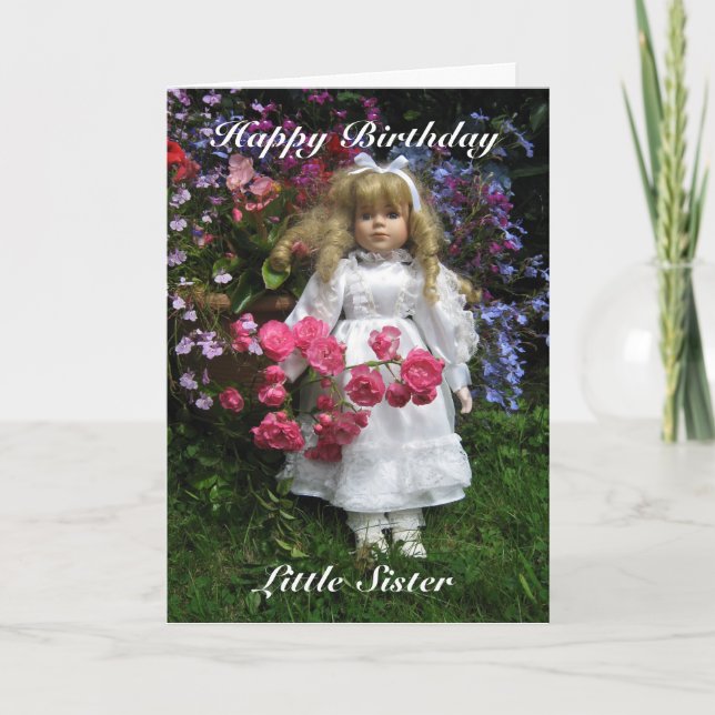 Carte Joyeuse petite soeur de l'anniversaire (Devant)