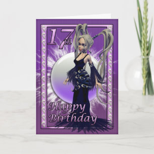 Carte Joyeuse poupée gothique 17ème anniversaire Female,
