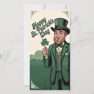 Carte Joyeuse Saint-Patrick Leprechaun Vintage