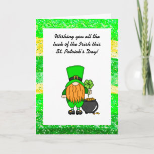 Carte Joyeuse Saint-Patrick   Petit Leprechaun mignon