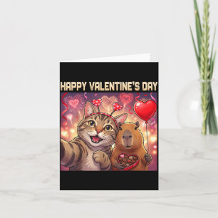 Carte Joyeuse Saint-Valentin 2026 Mignon Chat Capybara F