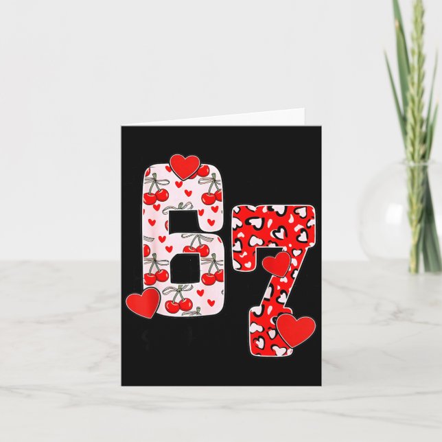 Carte Joyeuse Saint-Valentin 67 Mème Cœurs Nœud Coquette (Devant)