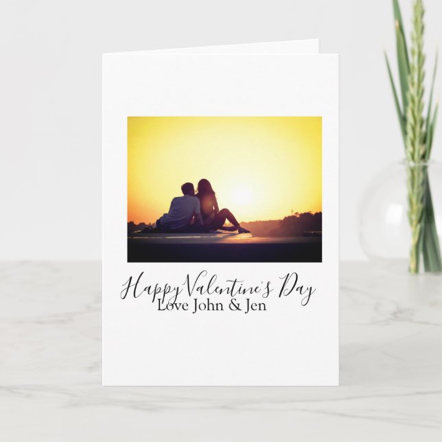 Carte Joyeuse Saint-Valentin amour ajouter nom photo sim (Devant)