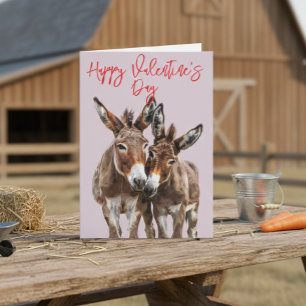 Carte Joyeuse Saint-Valentin Ânes Mignons Amour