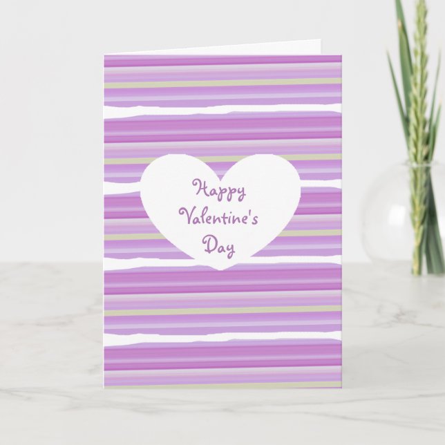 Carte Joyeuse Saint-Valentin Aquarelle Violette Jolie (Devant)