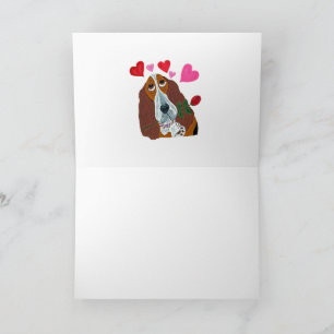 Carte Joyeuse Saint-Valentin aux Dachshunds dans une fou