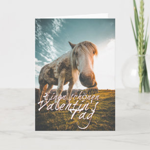 Carte Joyeuse Saint-Valentin avec cheval qui regarde