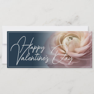 Carte Joyeuse Saint-Valentin avec une grande rose rose