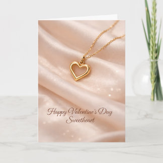 Carte Joyeuse Saint-Valentin Chéri Cœur en Or