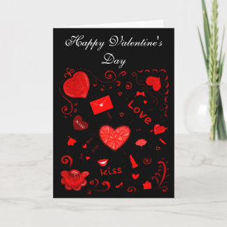 Carte Joyeuse Saint-Valentin ! Cœur, хохо, décor d'amour