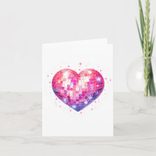 Carte Joyeuse Saint-Valentin Coquette Nk Boule Disco Cœu