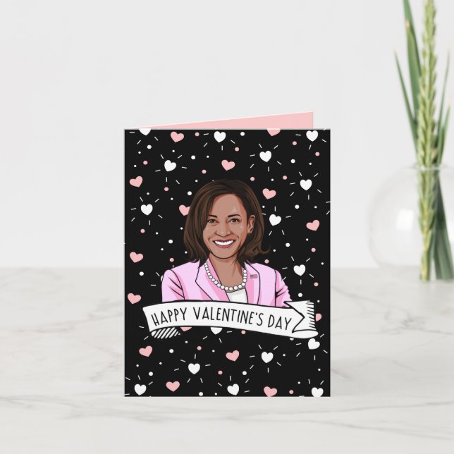 Carte Joyeuse Saint-Valentin de la part de Kamala Harris (Devant)