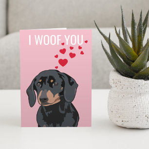 Carte Joyeuse Saint-Valentin de la part du chien Dachs