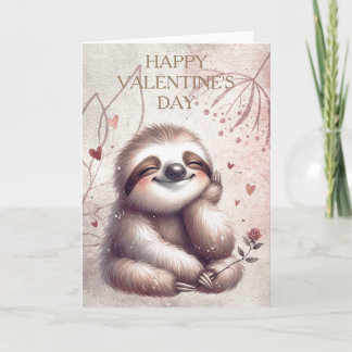Carte Joyeuse Saint-Valentin de paresseux