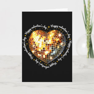 Carte Joyeuse Saint-Valentin Drôle Coquette Disco Balle