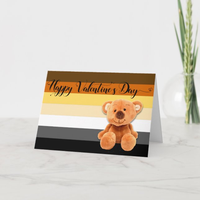 Carte Joyeuse Saint-Valentin Gay Bear LGBTQ (Devant)