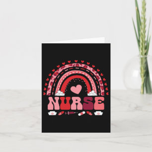 Carte Joyeuse Saint-Valentin Infirmière Arc-en-ciel Boho