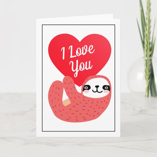 Carte Joyeuse Saint-Valentin | Je t'aime paresseux migno (Devant)