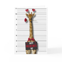 Joyeuse Saint-Valentin Mugshot Girafe Coupable Drô