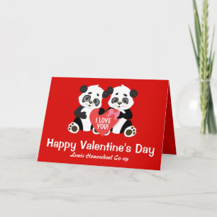 Carte Joyeuse Saint-Valentin Panda Coopérative scolaire 