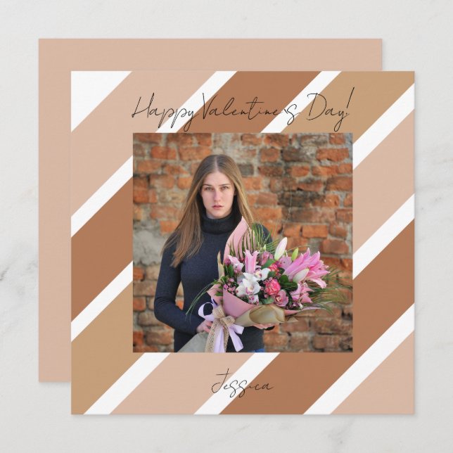 Carte Joyeuse Saint-Valentin Photo de script moderne (Devant / Derrière)